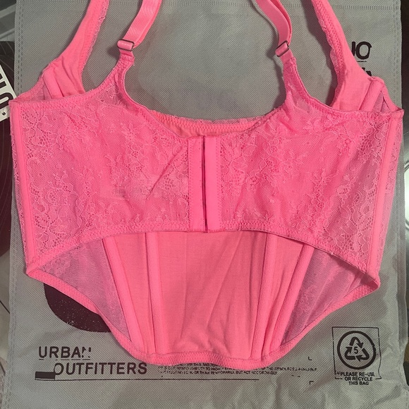NWT Hot Pink URBAN OUTFITTERS Lovestruck Lace Corset - Picture 6 of 10